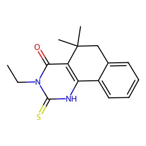 3-Ethyl-5,5-dimethyl-2-sulfanylidene-1,6-dihydrobenzo[h]quinazolin-4-one structure