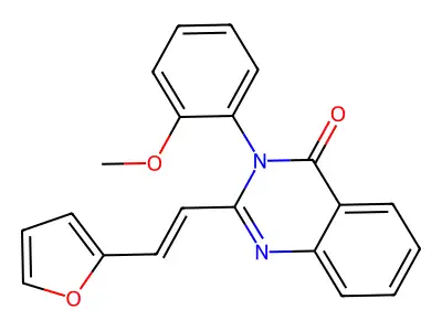 2-[(E)-2-(furan-2-yl)ethenyl]-3-(2-methoxyphenyl)quinazolin-4-one structure