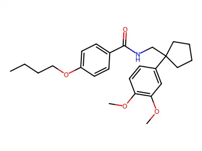 4-butoxy-N-[[1-(3,4-dimethoxyphenyl)cyclopentyl]methyl]benzamide structure