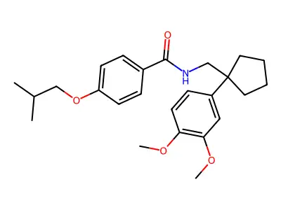 N-[[1-(3,4-dimethoxyphenyl)cyclopentyl]methyl]-4-(2-methylpropoxy)benzamide structure