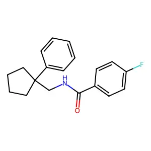 4-fluoro-N-[(1-phenylcyclopentyl)methyl]benzamide structure