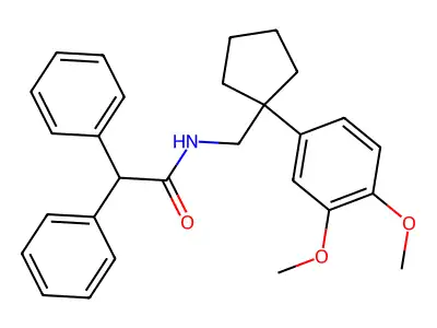 N-[[1-(3,4-dimethoxyphenyl)cyclopentyl]methyl]-2,2-diphenylacetamide structure