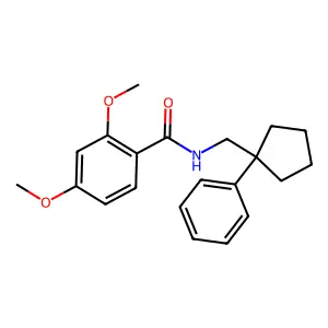 2,4-dimethoxy-N-[(1-phenylcyclopentyl)methyl]benzamide structure