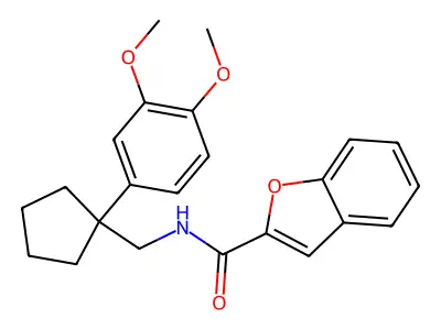 N-{[1-(3,4-dimethoxyphenyl)cyclopentyl]methyl}-1-benzofuran-2-carboxamide structure