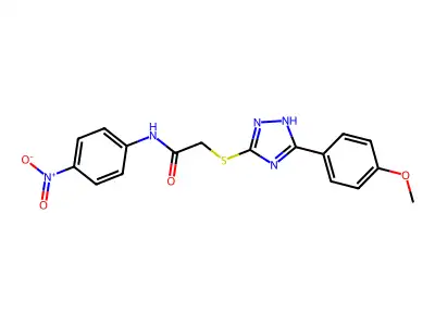 2-((3-(4-Methoxyphenyl)-1H-1,2,4-triazol-5-yl)thio)-N-(4-nitrophenyl)acetamide structure