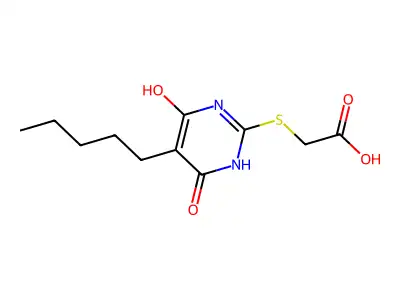 (4-Hydroxy-6-oxo-5-pentyl-1,6-dihydro-pyrimidin-2-ylsulfanyl)-acetic acid structure