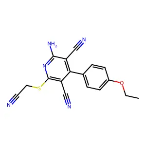 2-Amino-6-((cyanomethyl)thio)-4-(4-ethoxyphenyl)pyridine-3,5-dicarbonitrile structure