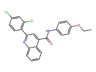 2-(2,4-dichlorophenyl)-N-(4-ethoxyphenyl)quinoline-4-carboxamide structure