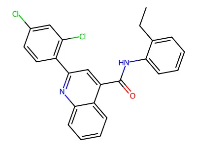 2-(2,4-dichlorophenyl)-N-(2-ethylphenyl)quinoline-4-carboxamide structure