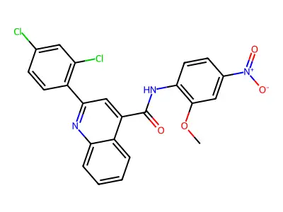 2-(2,4-dichlorophenyl)-N-(2-methoxy-4-nitrophenyl)quinoline-4-carboxamide structure