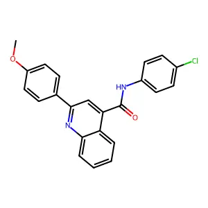 N-(4-chlorophenyl)-2-(4-methoxyphenyl)quinoline-4-carboxamide structure