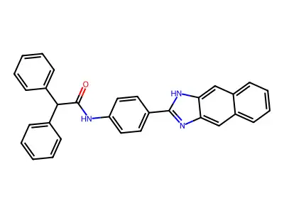 N-(4-{1H-naphtho[2,3-d]imidazol-2-yl}phenyl)-2,2-diphenylacetamide structure