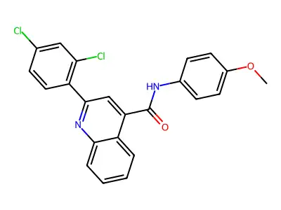 2-(2,4-dichlorophenyl)-N-(4-methoxyphenyl)quinoline-4-carboxamide structure