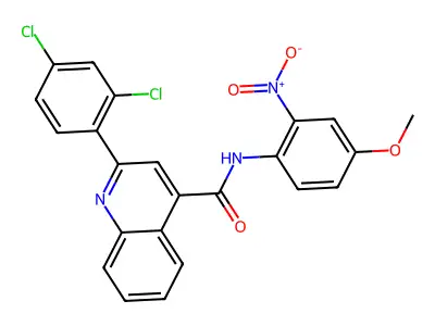2-(2,4-dichlorophenyl)-N-(4-methoxy-2-nitrophenyl)quinoline-4-carboxamide structure