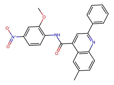 N-(2-methoxy-4-nitrophenyl)-6-methyl-2-phenylquinoline-4-carboxamide structure