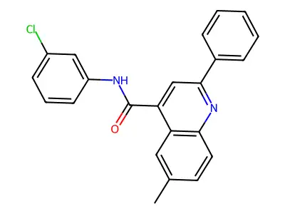 N-(3-chlorophenyl)-6-methyl-2-phenylquinoline-4-carboxamide structure