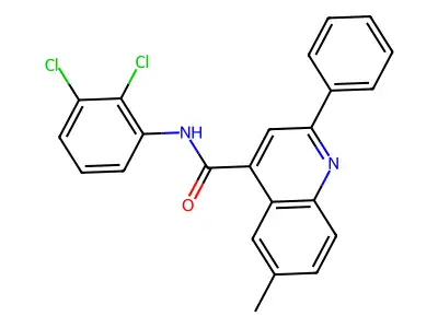 N-(2,3-dichlorophenyl)-6-methyl-2-phenylquinoline-4-carboxamide structure