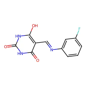 5-{[(3-fluorophenyl)amino]methylidene}pyrimidine-2,4,6(1H,3H,5H)-trione structure