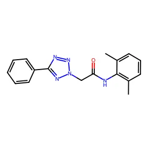 N-(2,6-dimethylphenyl)-2-(5-phenyltetrazol-2-yl)acetamide structure