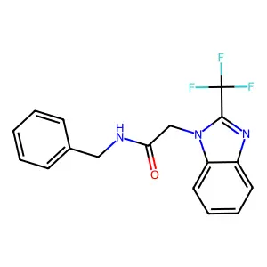 N-benzyl-2-[2-(trifluoromethyl)benzimidazol-1-yl]acetamide structure