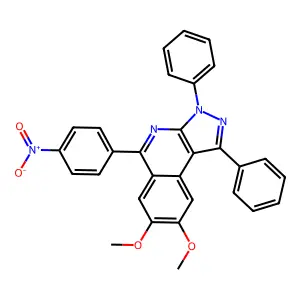 7,8-Dimethoxy-5-(4-nitrophenyl)-1,3-diphenylpyrazolo[3,4-c]isoquinoline structure