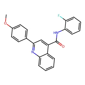 N-(2-fluorophenyl)-2-(4-methoxyphenyl)quinoline-4-carboxamide structure