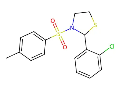 2-(2-Chlorophenyl)-3-[(4-methylphenyl)sulfonyl]thiazolidine structure