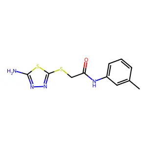 2-[(5-amino-1,3,4-thiadiazol-2-yl)thio]-N-(3-methylphenyl)acetamide structure