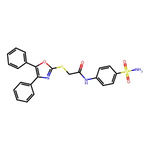 2-[(4,5-diphenyl-1,3-oxazol-2-yl)sulfanyl]-N-(4-sulfamoylphenyl)acetamide structure