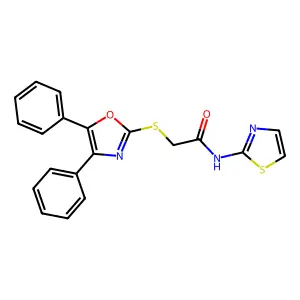 2-[(4,5-diphenyl-1,3-oxazol-2-yl)sulfanyl]-N-(1,3-thiazol-2-yl)acetamide structure