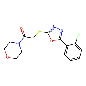 2-[[5-(2-Chlorophenyl)-1,3,4-oxadiazol-2-yl]sulfanyl]-1-morpholin-4-ylethanone structure