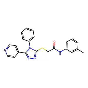 2-((4-Phenyl-5-(pyridin-4-yl)-4H-1,2,4-triazol-3-yl)thio)-N-(m-tolyl)acetamide structure