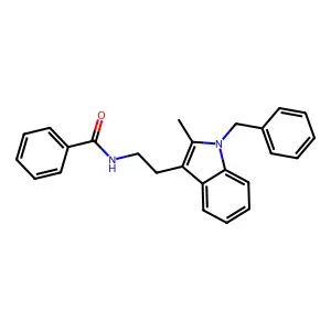 N-[2-(1-Benzyl-2-methyl-1H-indol-3-yl)-ethyl]-benzamide structure