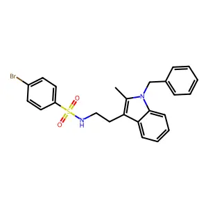 N-[2-(1-Benzyl-2-methyl-1H-indol-3-yl)-ethyl]-4-bromo-benzenesulfonamide structure