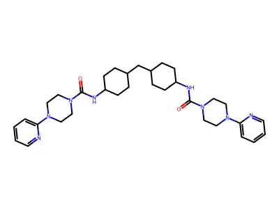N,N'-(METHYLENEDI-4,1-CYCLOHEXANEDIYL)BIS[4-(2-PYRIDINYL)-1-PIPERAZINECARBOXAMIDE] structure
