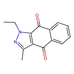 1-Ethyl-3-methyl-benzo[f]indazole-4,9-dione structure