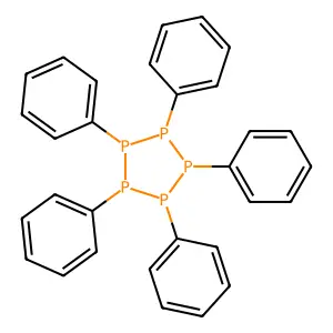 Pentaphenylcyclopentaphosphane structure