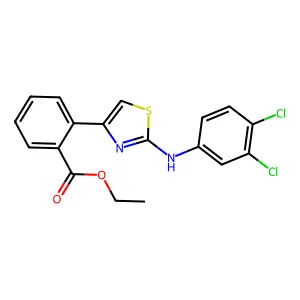 Ethyl 2-[2-(3,4-dichloroanilino)-1,3-thiazol-4-yl]benzenecarboxylate structure
