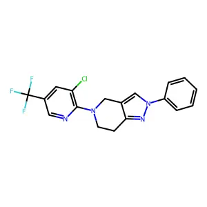 5-[3-chloro-5-(trifluoromethyl)-2-pyridinyl]-2-phenyl-4,5,6,7-tetrahydro-2H-pyrazolo[4,3-c]pyridine structure