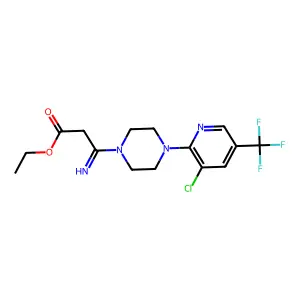 ethyl 3-{4-[3-chloro-5-(trifluoromethyl)-2-pyridinyl]piperazino}-3-iminopropanoate structure