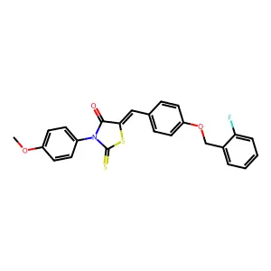 5-{4-[(2-fluorobenzyl)oxy]benzylidene}-3-(4-methoxyphenyl)-2-thioxo-1,3-thiazolidin-4-one structure