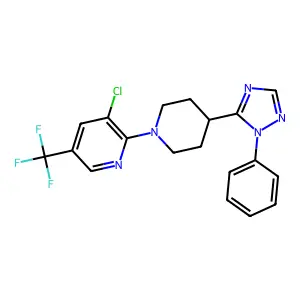 3-chloro-2-[4-(1-phenyl-1H-1,2,4-triazol-5-yl)piperidino]-5-(trifluoromethyl)pyridine structure
