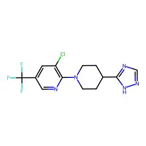 3-chloro-2-[4-(4H-1,2,4-triazol-3-yl)piperidino]-5-(trifluoromethyl)pyridine structure