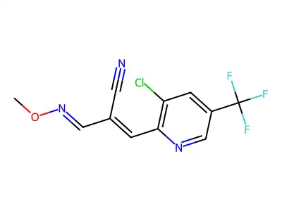 3-[3-chloro-5-(trifluoromethyl)-2-pyridinyl]-2-[(methoxyimino)methyl]acrylonitrile structure