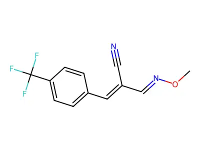 2-[(Methoxyimino)methyl]-3-[4-(trifluoromethyl)phenyl]prop-2-enenitrile structure