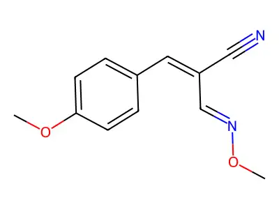2-(Methoxyiminomethyl)-3-(4-methoxyphenyl)prop-2-enenitrile structure