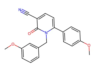 1-(3-Methoxybenzyl)-6-(4-methoxyphenyl)-2-oxo-1,2-dihydro-3-pyridinecarbonitrile structure