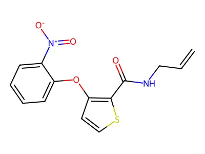 N-allyl-3-(2-nitrophenoxy)-2-thiophenecarboxamide structure