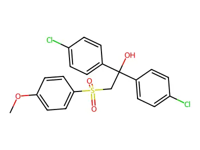 1,1-Bis(4-chlorophenyl)-2-[(4-methoxyphenyl)sulfonyl]-1-ethanol structure
