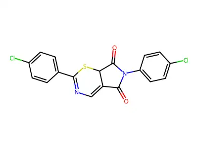 2,6-bis(4-chlorophenyl)pyrrolo[3,4-e][1,3]thiazine-5,7(6H,7aH)-dione structure